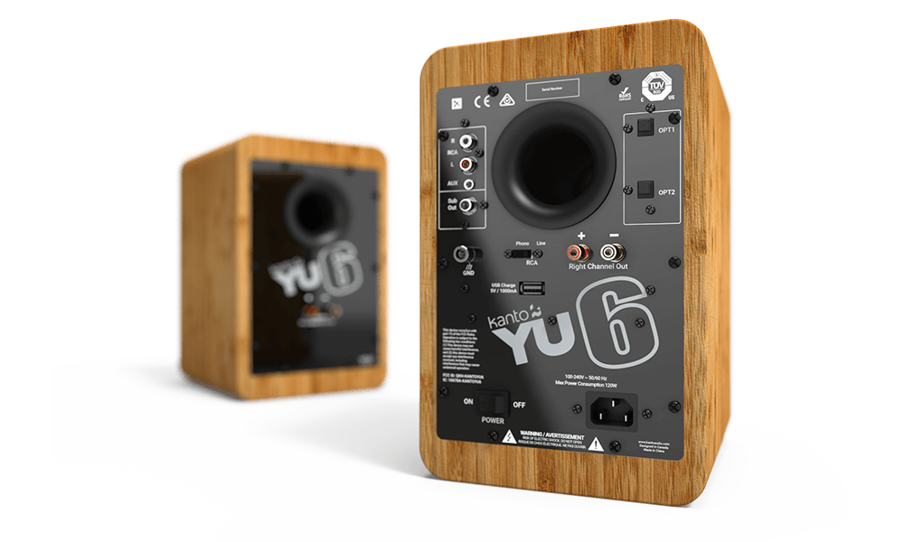 Kanto YU6MB 200W Bookshelf Speakers with Bluetooth - Matte Black (Pair) SP26PL 26