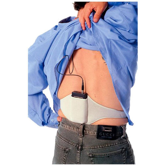 Calf Mic Belt For Wireless Transmitters - Breathable, Stretchy, Anti-Slip, Beige, Fits Shure/Lectrosonics